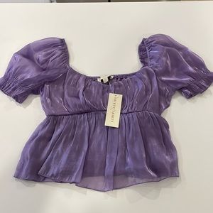 NWT thirty/thirty LA purple mermaid off the shoulder top in size medium